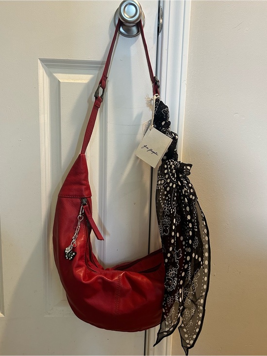Free People Handbags - NWT Free People Idle Hands Sling Bag in Red Lip With Scarf & Charm